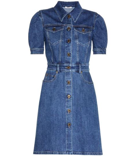 miu miu denim dress|miu michu shoes.